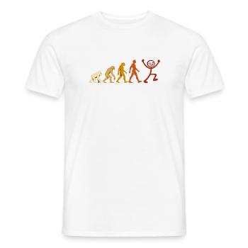 Evolution Mensch Freude Retro Design - Männer T-Shirt - Weiß - Vorne - AI Model Male 178 dark (178cm)