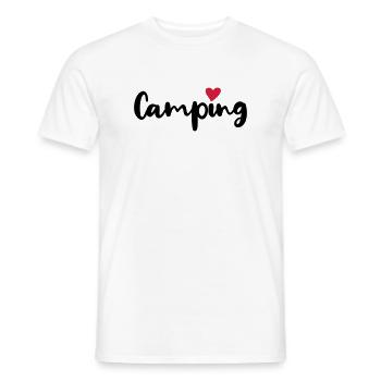 Camping Camper Coeur Vacances d’été Camping-car Fan - T-shirt homme - blanc - Devant - AI Model Male 178 dark (178cm)