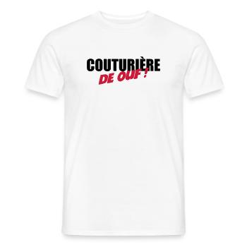 Couturière de ouf - T-shirt homme - blanc - Devant - AI Model Male 178 dark (178cm)