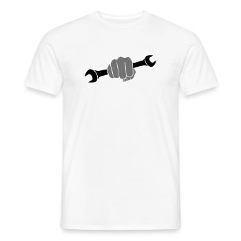 Clé à molette poing - T-shirt homme - blanc - Devant - AI Model Male 178 dark (178cm)