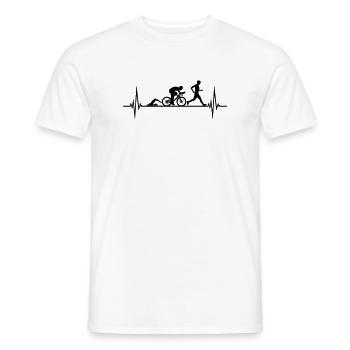 Herzschlag Sport Triathlon - Männer T-Shirt - Weiß - Vorne - AI Model Male 178 dark (178cm)