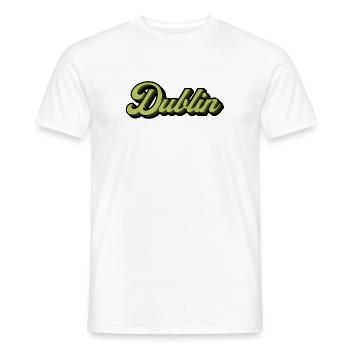 Dublin Retro Script in Lime - Men's T-Shirt - white - Front - AI Model Male 178 dark (178cm)