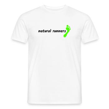 Barefoot Natural Runners 2023 1-line landscape - Men's T-Shirt - white - Front - AI Model Male 178 dark (178cm)