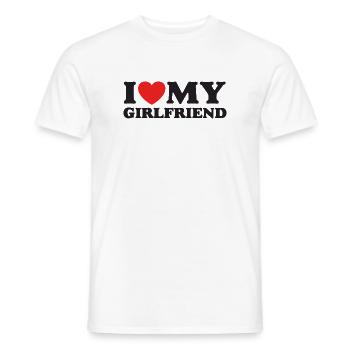 I Love My Girlfriend - Men's T-Shirt - white - Front - AI Model Male 178 dark (178cm)