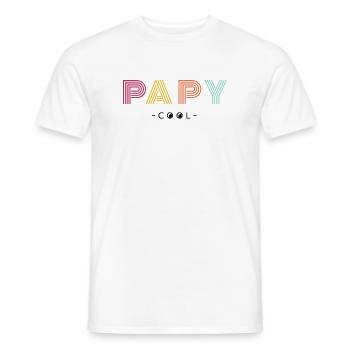 Cadeau Grand Père Papy Cool Personnalisé Humour - T-shirt homme - blanc - Devant - AI Model Male 178 dark (178cm)