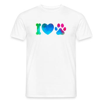 Bunte Pfotenliebe Wasserfarben - Männer T-Shirt - Weiß - Vorne - AI Model Male 178 dark (178cm)