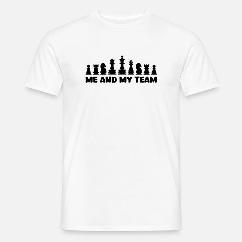 Schach coole Sprüche Team Schachfiguren Logo - Männer T-Shirt - Weiß