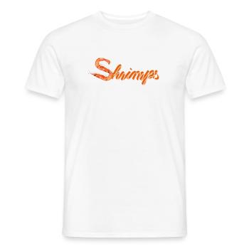 zwei Garnelen oder Shrimps als witzige Typografie - Männer T-Shirt - Weiß - Vorne - AI Model Male 178 dark (178cm)