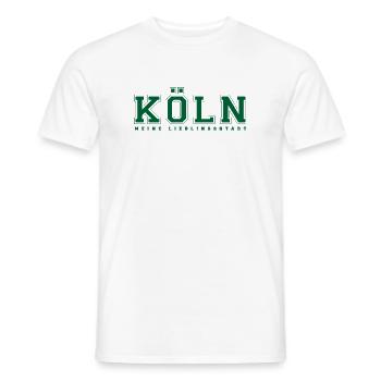 Köln university Neon Grün - Männer T-Shirt - Weiß - Vorne - AI Model Male 178 dark (178cm)