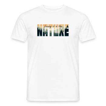 Le luxe est dans la NATURE - T-shirt homme - blanc - Devant - AI Model Male 178 dark (178cm)