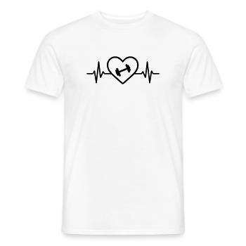 Muskeltraining Hantel Herz Fitness - Männer T-Shirt - Weiß - Vorne - AI Model Male 178 dark (178cm)