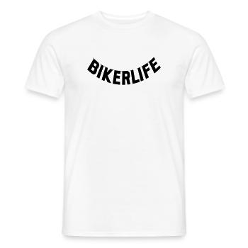 Bikerlife_ _cool - T-shirt homme - blanc - Devant - AI Model Male 178 dark (178cm)