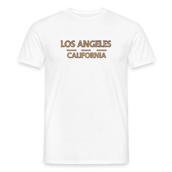 Los Angeles California Retro Typography - Men's T-Shirt - white - Front - AI Model Male 178 dark (178cm)