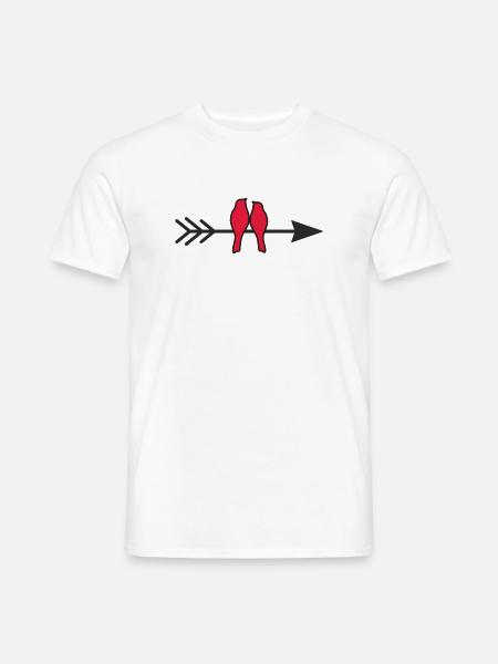 verliebte Vögel - Männer T-Shirt - Weiß