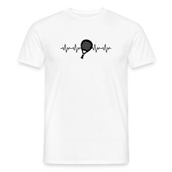 Battement de cœur ECG Padel Tennis - T-shirt homme - blanc - Devant - AI Model Male 178 dark (178cm)