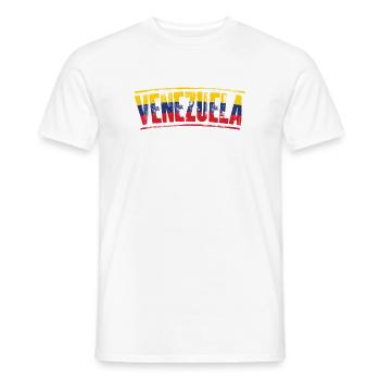 Venezuela Flag Wordmark - Men's T-Shirt - white - Front - AI Model Male 178 dark (178cm)