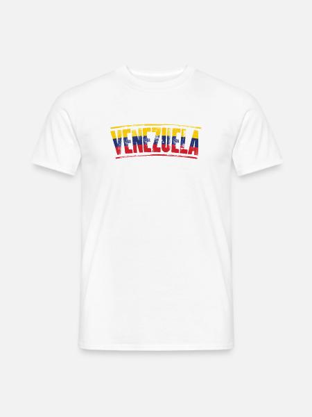 Venezuela Flag Wordmark - Men's T-Shirt - white