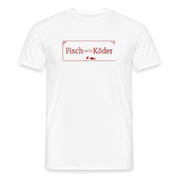 Fisch sucht Köder Vintage Angeln - Männer T-Shirt - Weiß - Vorne - AI Model Male 178 dark (178cm)