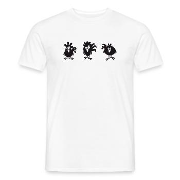 Fans de poulet - Coq - Coq - Poulet de soie - Bio - T-shirt homme - blanc - Devant - AI Model Male 178 dark (178cm)