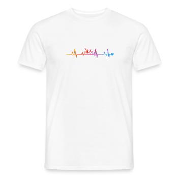 Rainbow Bicycle Pulse Lines - Men's T-Shirt - white - Front - AI Model Male 178 dark (178cm)