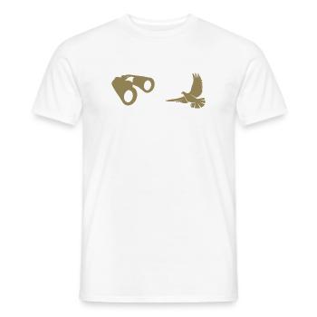 Minimalist Bird Watching Silhouette - Men's T-Shirt - white - Front - AI Model Male 178 dark (178cm)