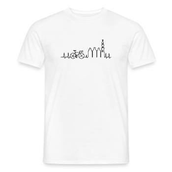 Amsterdam Road Bike Heartbeat - T-shirt homme - blanc - Devant - AI Model Male 178 dark (178cm)