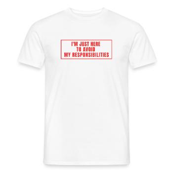 Ich bleibe hier, um Pflichten zu meiden - Männer T-Shirt - Weiß - Vorne - AI Model Male 178 dark (178cm)