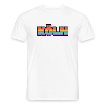 Köln Rainbow LGBT Gay Pride - Männer T-Shirt - Weiß - Vorne - AI Model Male 178 dark (178cm)