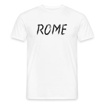 Rome Graphic Brush Lettering Schwarz - Männer T-Shirt - Weiß - Vorne - AI Model Male 178 dark (178cm)