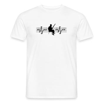 Bassoon ECG from Notes Hearbeat Heartbeat Bassoonist - Men's T-Shirt - white - Front - AI Model Male 178 dark (178cm)