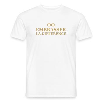 Infini Amour Embrasser la Différence - T-shirt homme - blanc - Devant - AI Model Male 178 dark (178cm)