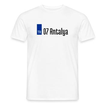 07 Antalya Plaka Streetwear - Männer T-Shirt - Weiß - Vorne - AI Model Male 178 dark (178cm)
