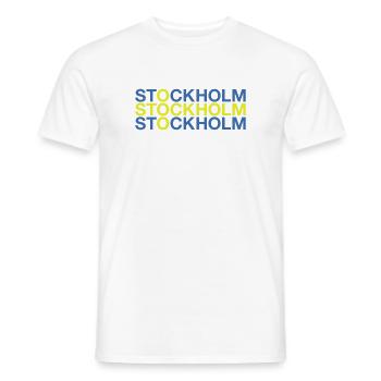 STOCKHOLM Schweden Sweden Schwedische Flagge - Männer T-Shirt - Weiß - Vorne - AI Model Male 178 dark (178cm)