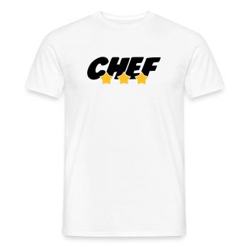 Chef - Cuisine - Patron - Boss - Cooking - Food - Men's T-Shirt - white - Front - AI Model Male 178 dark (178cm)