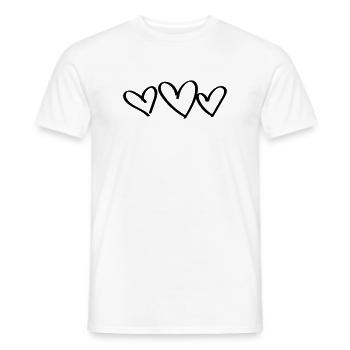 3 Herzen Liebe - Männer T-Shirt - Weiß - Vorne - AI Model Male 178 dark (178cm)