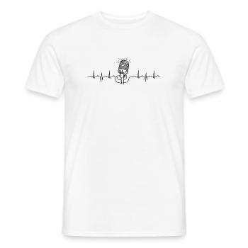 wave line microphone - Männer T-Shirt - Weiß - Vorne - AI Model Male 178 dark (178cm)