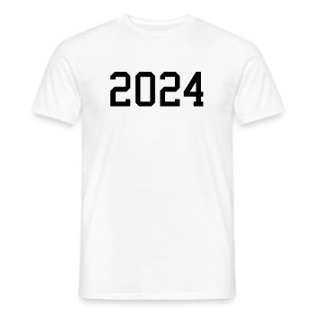 2024 white New Year's Eve black - Men's T-Shirt - white - Front - AI Model Male 178 dark (178cm)