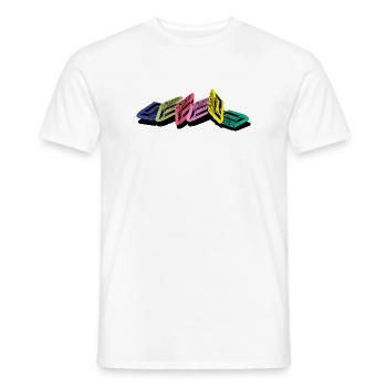 Cassette audio - T-shirt homme - blanc - Devant - AI Model Male 178 dark (178cm)