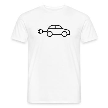 electric car e-car electric car - Men's T-Shirt - white - Front - AI Model Male 178 dark (178cm)