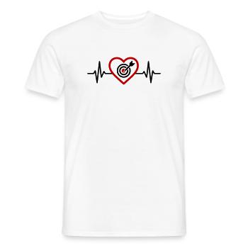  Jeu de Fléchettes Cœur Cible - T-shirt homme - blanc - Devant - AI Model Male 178 dark (178cm)