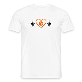 Basketball Heart in Minimalist Style - Men's T-Shirt - white - Front - AI Model Male 178 dark (178cm)