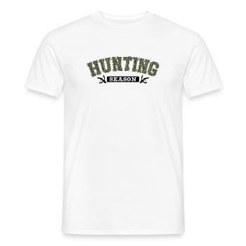 HuntingSeason Camouflage Text - Men's T-Shirt - white - Front - AI Model Male 178 dark (178cm)