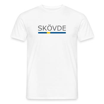 Drapeau de la Suède - Skövde - Sverige - Schweden - T-shirt homme - blanc - Devant - AI Model Male 178 dark (178cm)