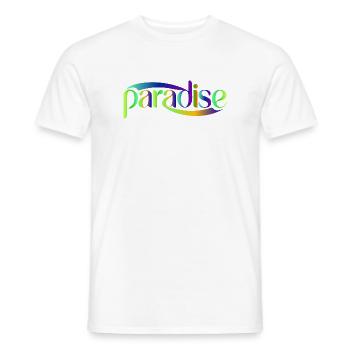 Paradise Rainbow Skriptdesign - Männer T-Shirt - Weiß - Vorne - AI Model Male 178 dark (178cm)