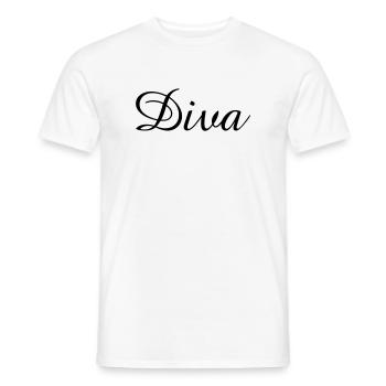 DIVA - T-shirts pour l’enterrement de vie de jeune fille - T-shirt homme - blanc - Devant - AI Model Male 178 dark (178cm)