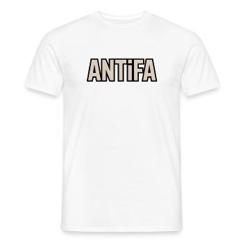 Antifa - Antifascist Merch - Men's T-Shirt - white - Front - AI Model Male 178 dark (178cm)