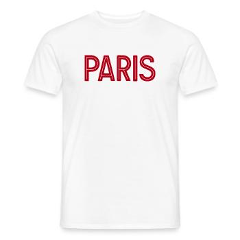 Paris Red Geometrische Typografie - Männer T-Shirt - Weiß - Vorne - AI Model Male 178 dark (178cm)