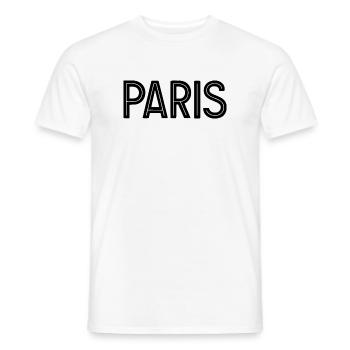 Paris Black Geometrische Typografie - Männer T-Shirt - Weiß - Vorne - AI Model Male 178 dark (178cm)