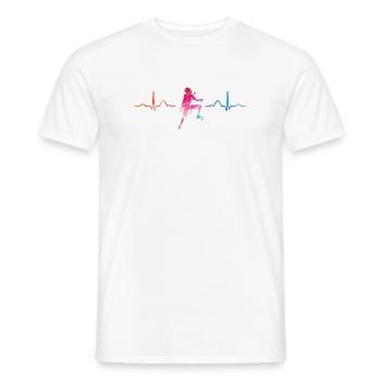 Boulderer heartbeat Bouldering Bouldering - Men's T-Shirt - white - Front - AI Model Male 178 dark (178cm)