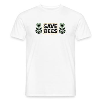 Save Bees Bees Flowers Conservation Beekeeper - Men's T-Shirt - white - Front - AI Model Male 178 dark (178cm)